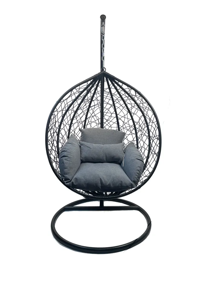 All Weather Indoor Outdoor Free Standing Rattan Hammock Hanging Egg Swing Chair