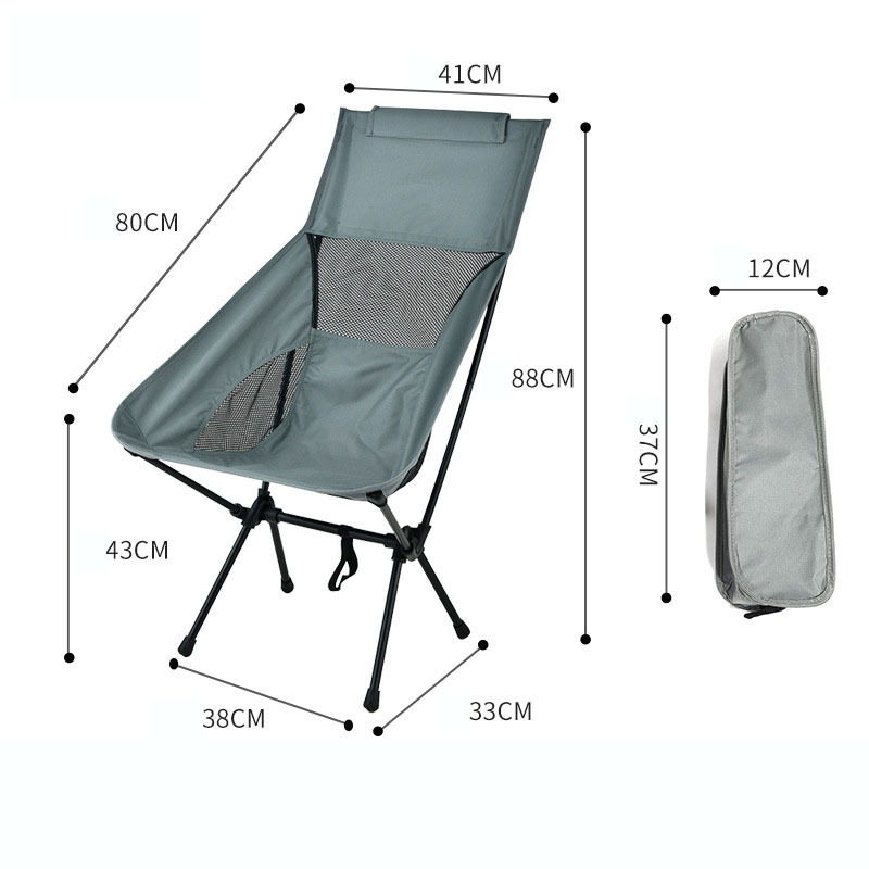 Outdoor Portable Folding Moon Chairs High Back Camping Chair Lightweight Beach Chair for Travel Picnic Hiking Fishing