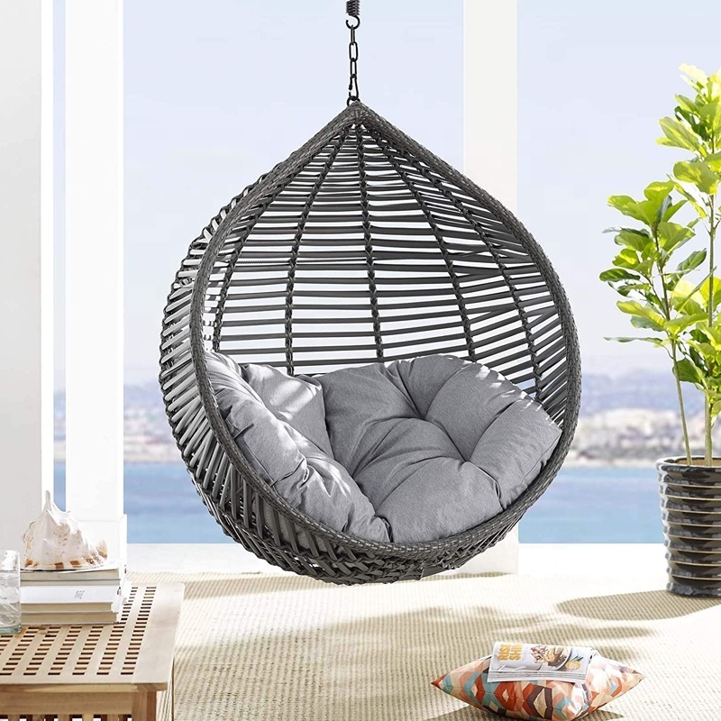 Daijia China Outdoor Patio Wicker Rattan Teardrop Swing Chair