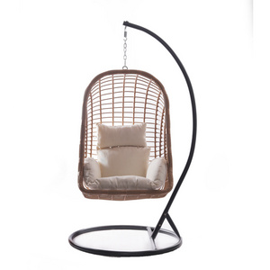 Daijia China Egg rattan Outdoor chairs furniture wrought iron patio swing for bedroom living room