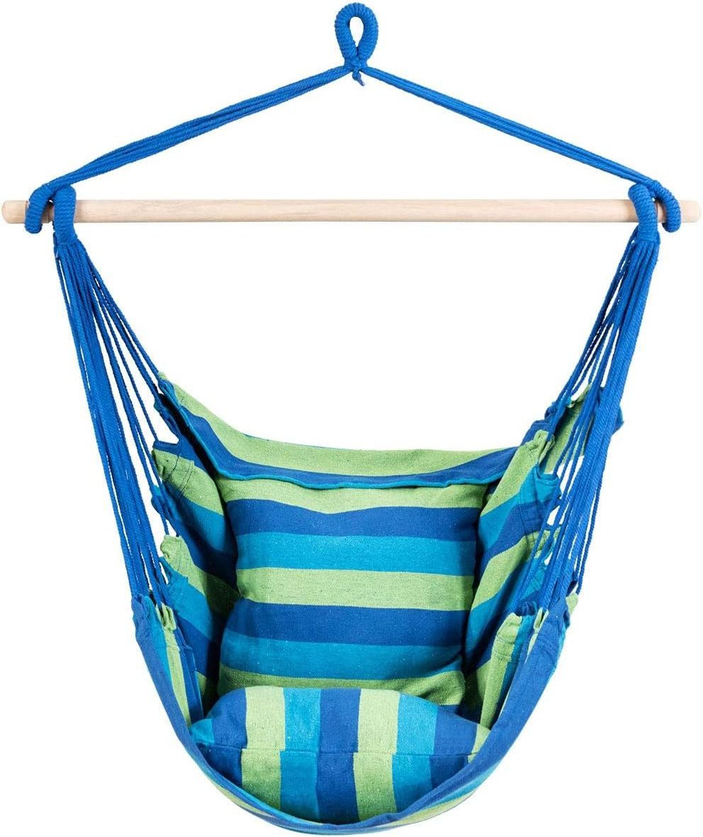 Outdoor Free Standing Cotton Weave Hanging Rope Swing Seat Hammock Swing Chair