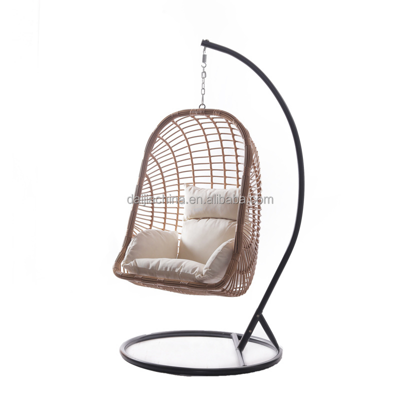 Daijia China Egg rattan Outdoor chairs furniture wrought iron patio swing for bedroom living room