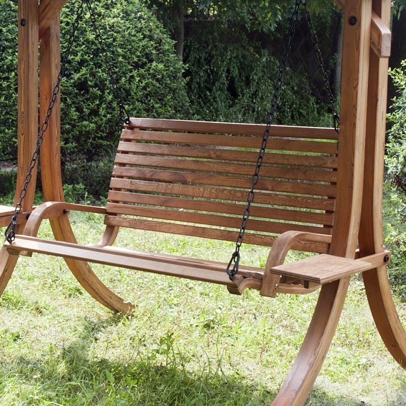 New Design Garden Balcony Wooden Swing Bench With Rocking Seat adult 2 & 3 &4 seat chair