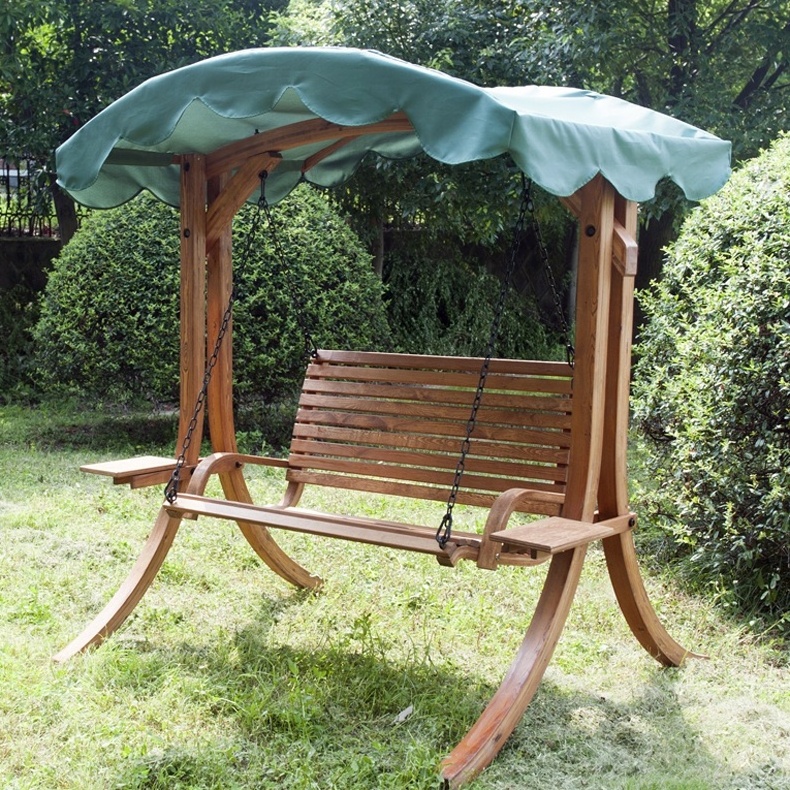 New Design Garden Balcony Wooden Swing Bench With Rocking Seat adult 2 & 3 &4 seat chair