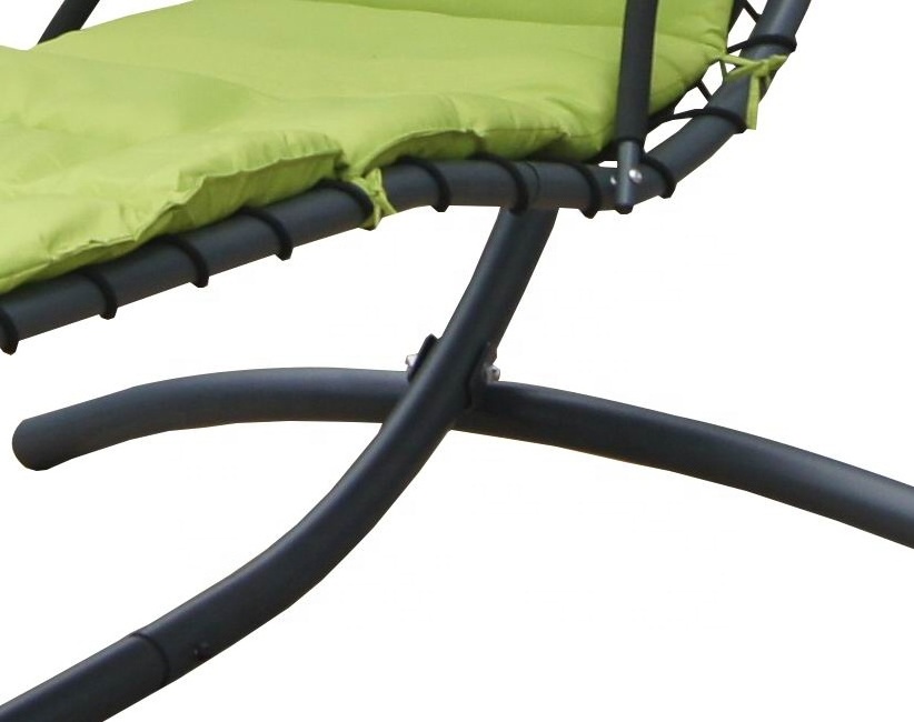 Outdoor Furniture Chaise Single Sun Lounger With Cushion Chair Metal Arc Stand hammock