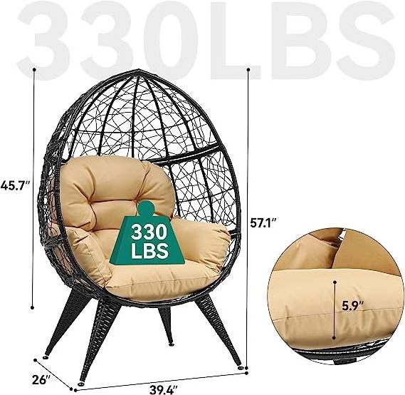 Daijia China popular garden swings outdoor leisure Rattan Egg Shape Chair KD Garden Egg chair