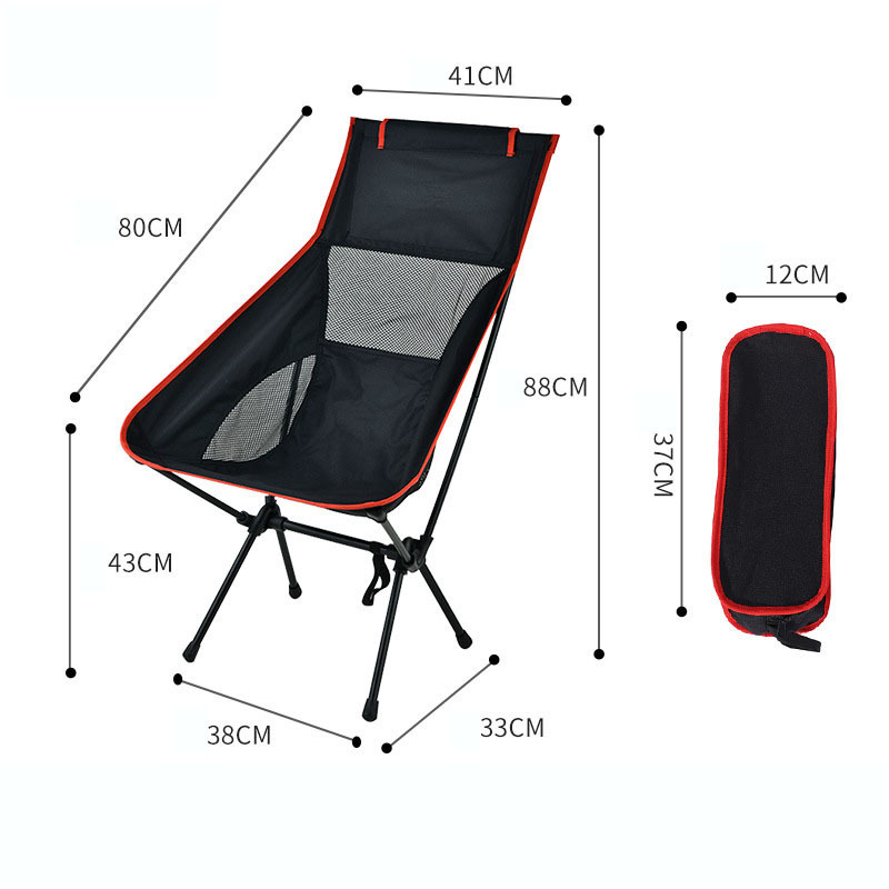 Outdoor Portable Folding Moon Chairs High Back Camping Chair Lightweight Beach Chair for Travel Picnic Hiking Fishing