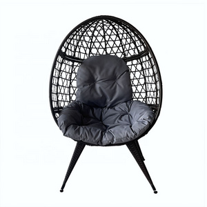 Outdoor/Indoor Round Wicker Egg Chair Oversize Patio Seating Modern Rattan Chairs for Garden