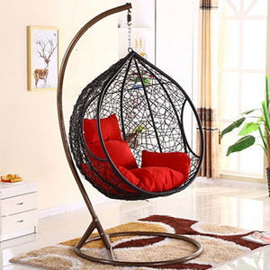 Outdoor/indoor Furniture Rattan Teardrop Swing Chair Stand Use Patio Garden Hanging Chair with Metal Plastic Rattan 150kg Weight