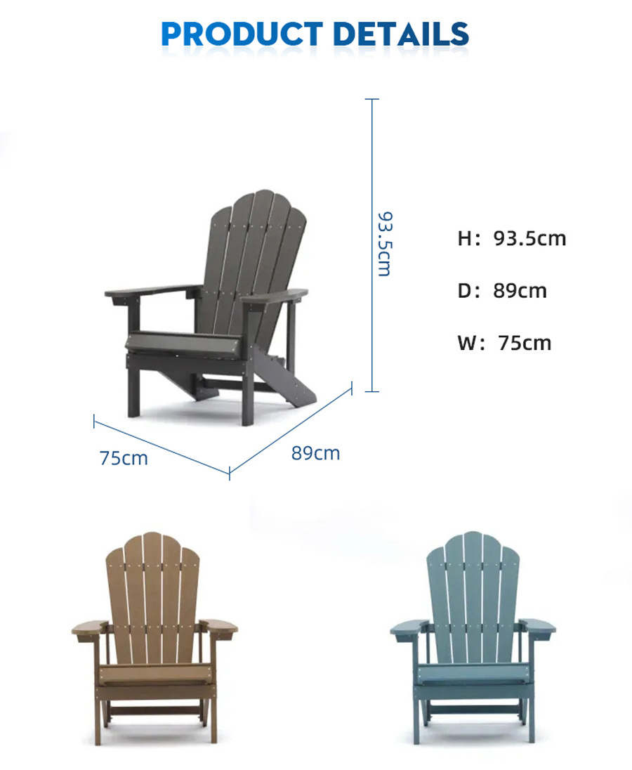 Outdoor Furniture All-Weather   Recycled PS  Garden Adirondack Chair