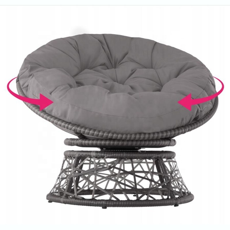 Leisure KD Papasan Chair PE Rattan With Cushions Outdoor Patio Papasan Chairs Carton Packages