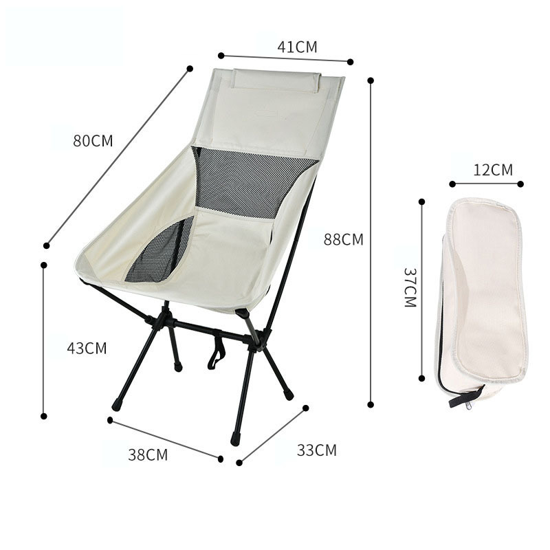 Outdoor Portable Folding Moon Chairs High Back Camping Chair Lightweight Beach Chair for Travel Picnic Hiking Fishing