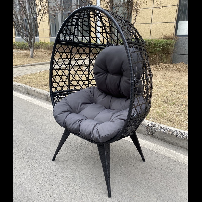 Daijia Outdoor Patio Wicker Swing Standing Egg Folding Hanging Rattan Chair