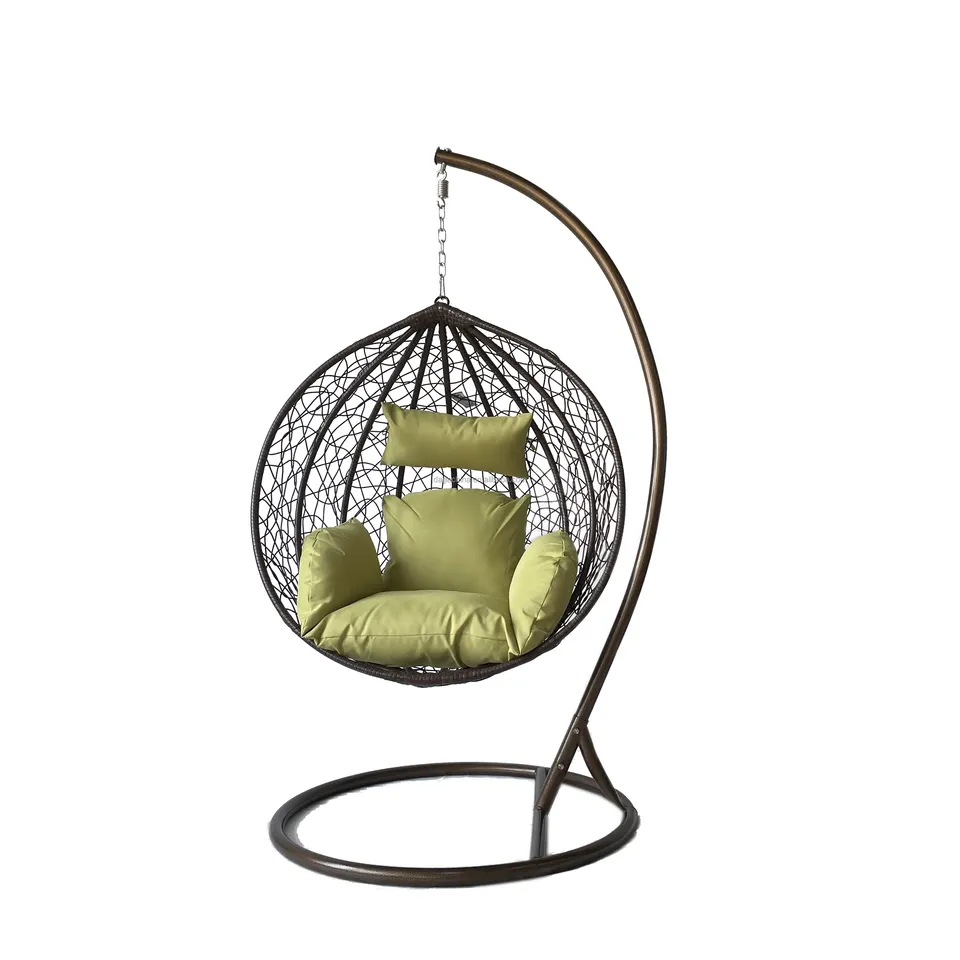 All Weather Indoor Outdoor Free Standing Rattan Hammock Hanging Egg Swing Chair