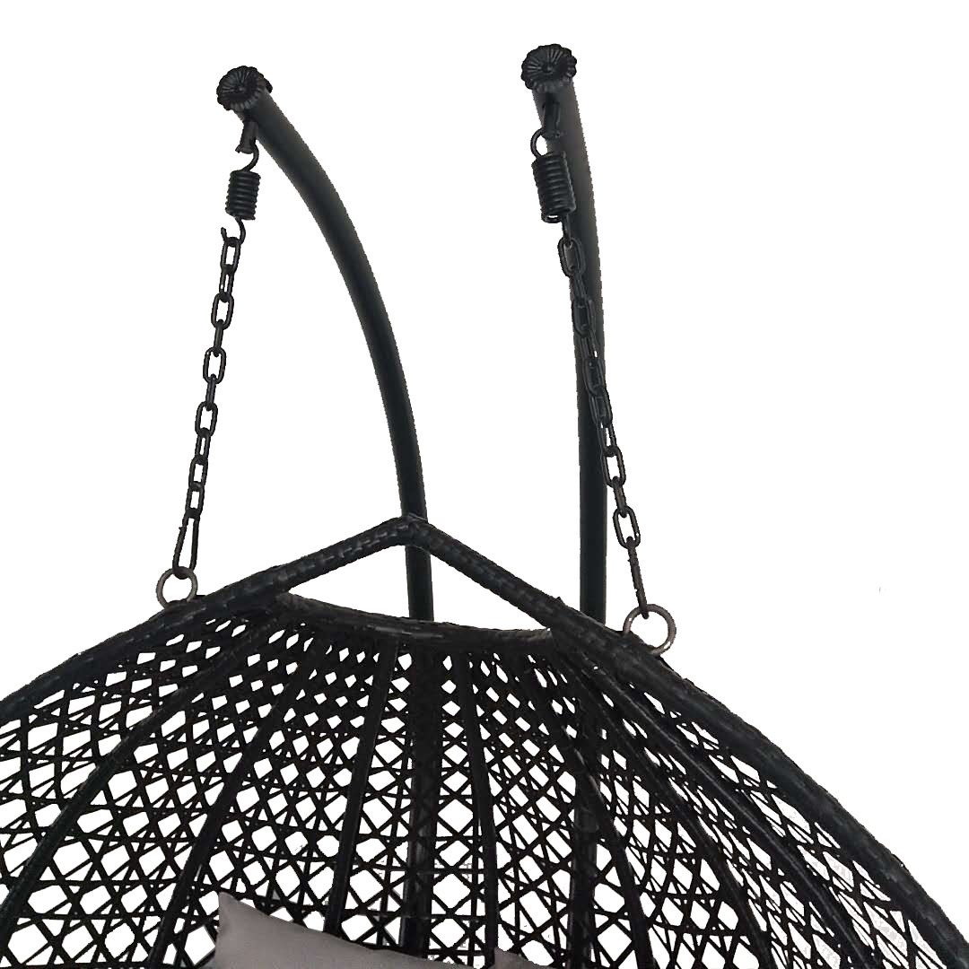 Couture gazebo China Furniture Manufacturer Egg Hanging Patio Swing Chair With Metal Stand