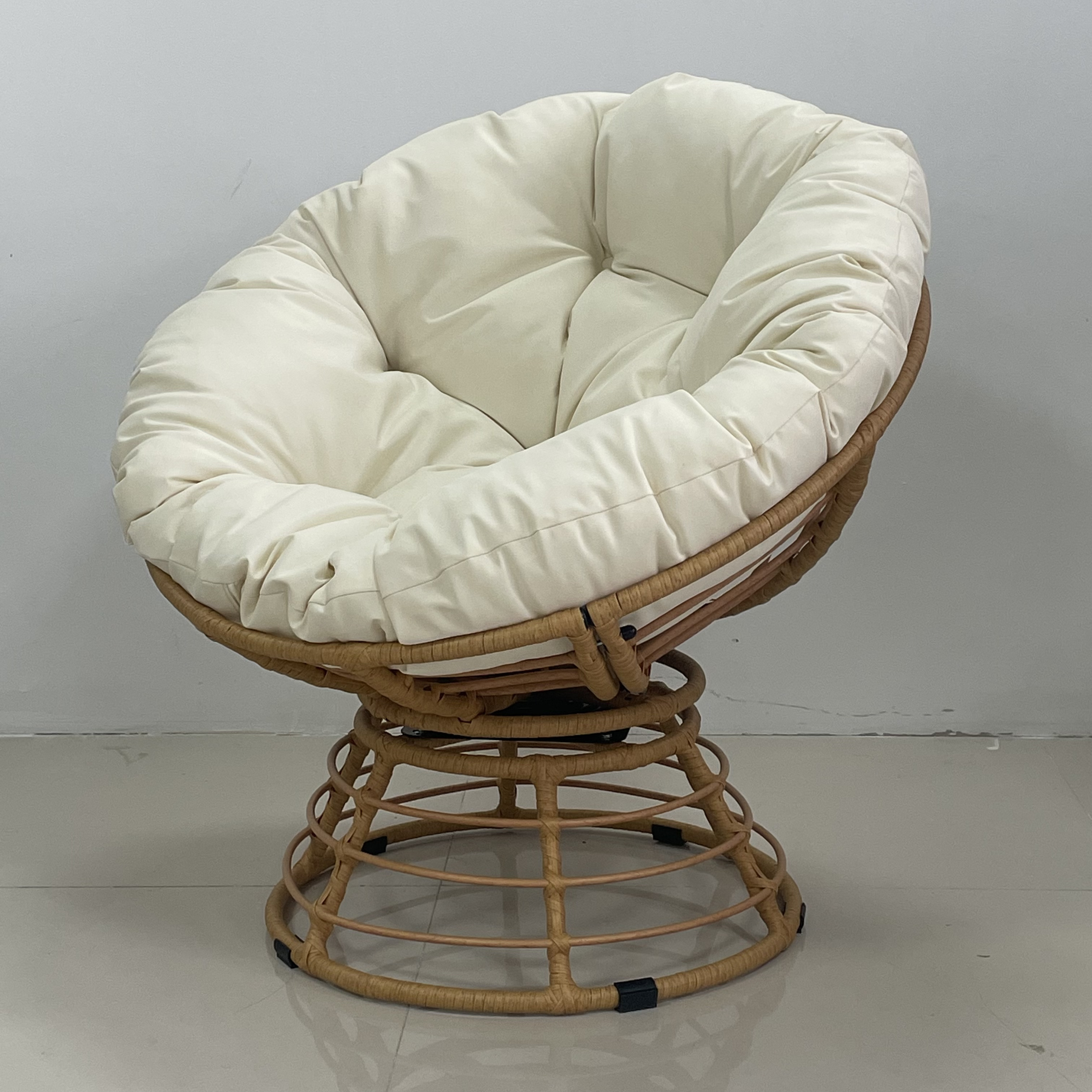 Papasan Chair PE Rattan With Cushions Outdoor Patio Papasan Chairs