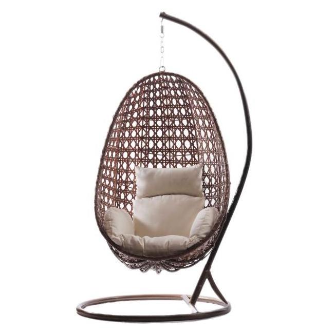 Daijia Garden Furniture Patio Cocoon Rocking Wicker Hanging Hammock Swing Chair