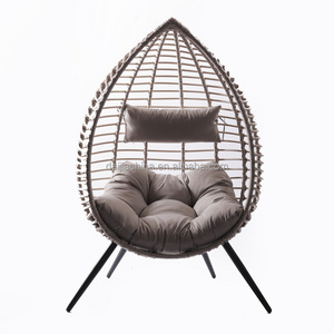 Daijia egg leisure outdoor indoor rattan egg chair with removable leveling feet