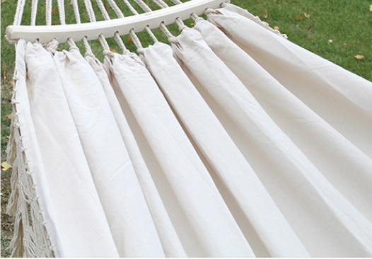 Two Persons Beach Vacation Camping White Cotton Canvas Brazilian Style Garden Hammock