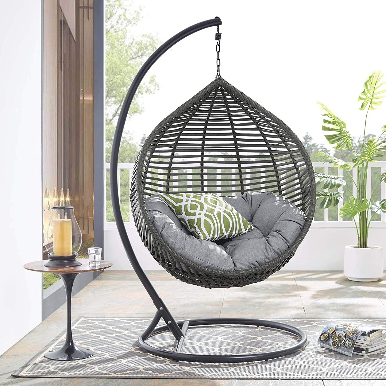 Daijia China Outdoor Patio Wicker Rattan Teardrop Swing Chair