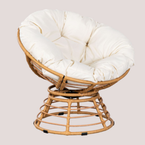 Papasan Chair PE Rattan With Cushions Outdoor Patio Papasan Chairs