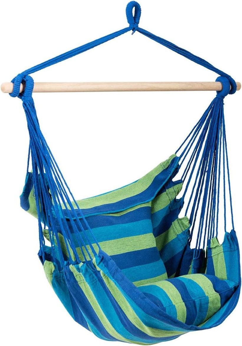 Outdoor Free Standing Cotton Weave Hanging Rope Swing Seat Hammock Swing Chair