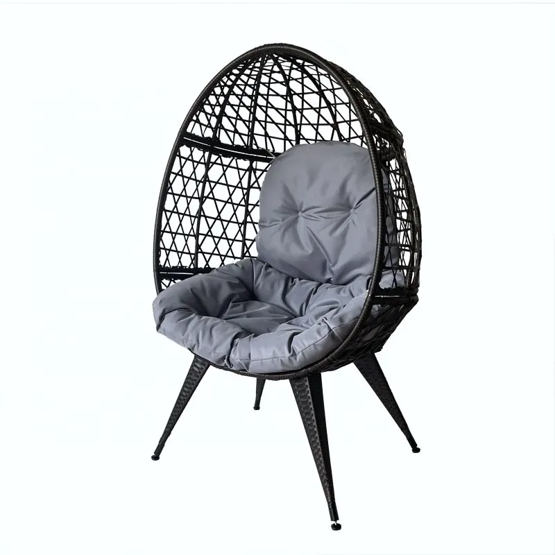 Daijia Outdoor Patio Wicker Swing Standing Egg Folding Hanging Rattan Chair