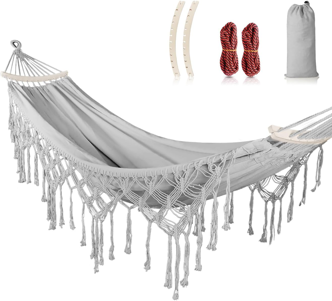 Outdoor Garden Portable Brazilian Macrame Camping Hanging Swing Hammock Bed