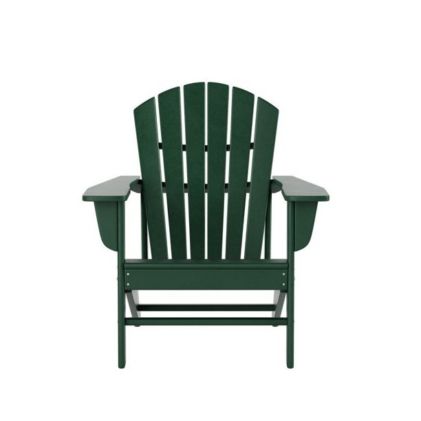 WestinTrends 3 Piece Patio Adirondack Chair with Ottoman and Side Table Set Included in Dark Green color