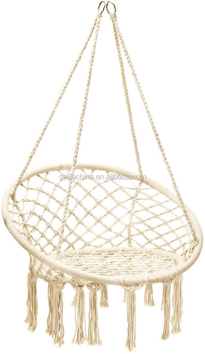 Soft Cushion Durable Hanging Hardware Kit 100% Cotton Rope Portable hammock Chair