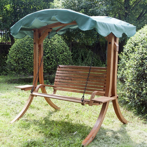 Factory Sale Swing Chair Use Outdoor Cafe Market Beach Patio Garden Larch Wooden Bench Chair