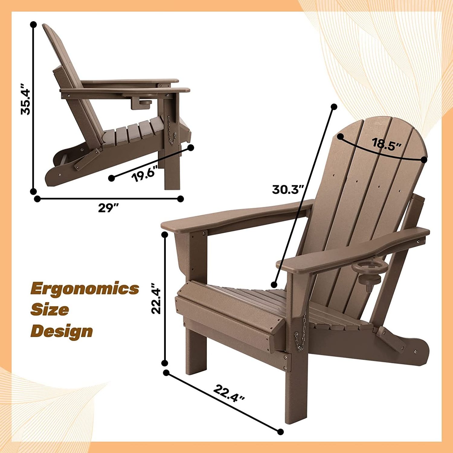 Adirondack Chair with Cup Holder