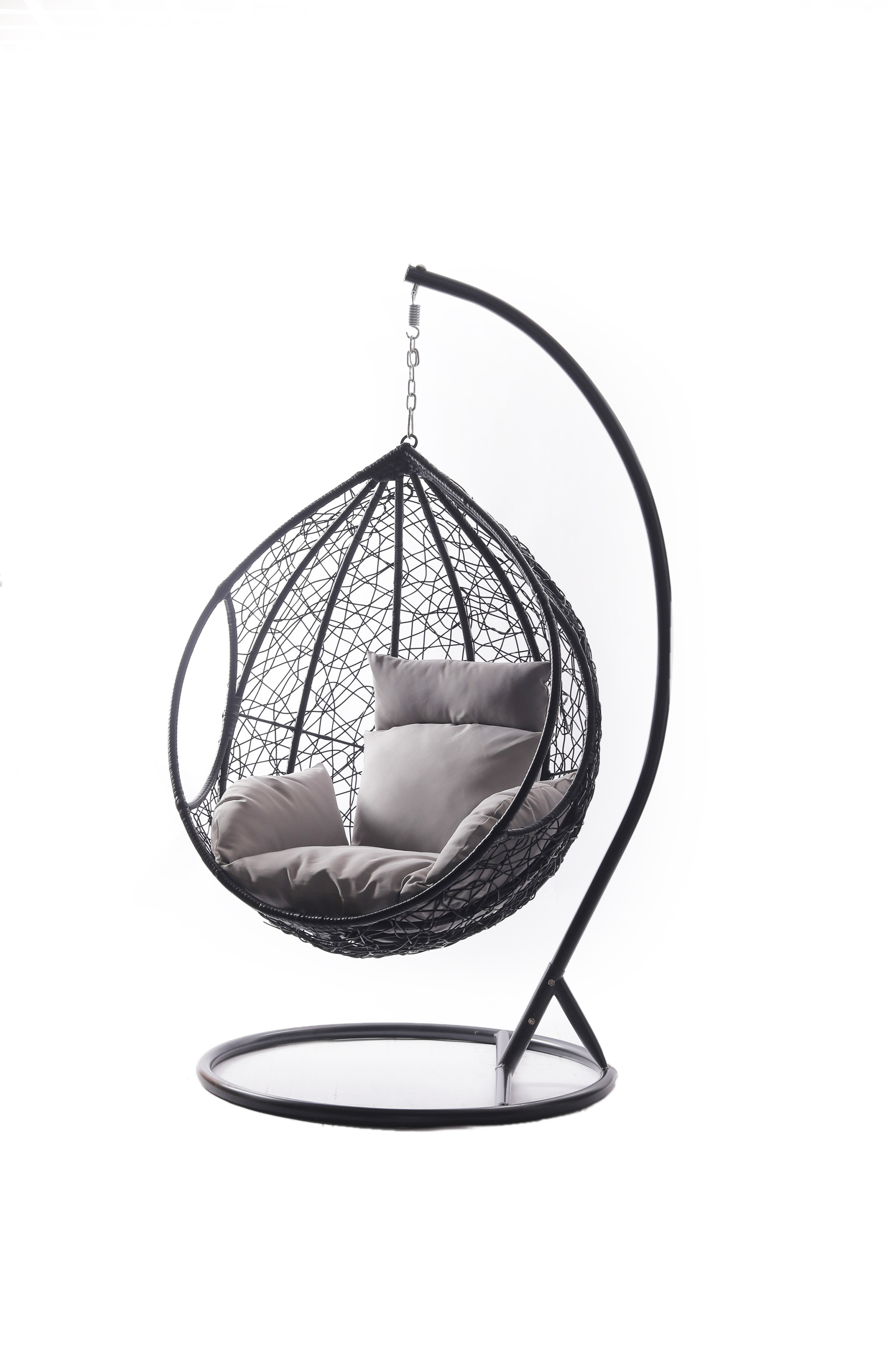 Hot sale hanging indoor swing chair with colorful rattan egg shaped patio chair