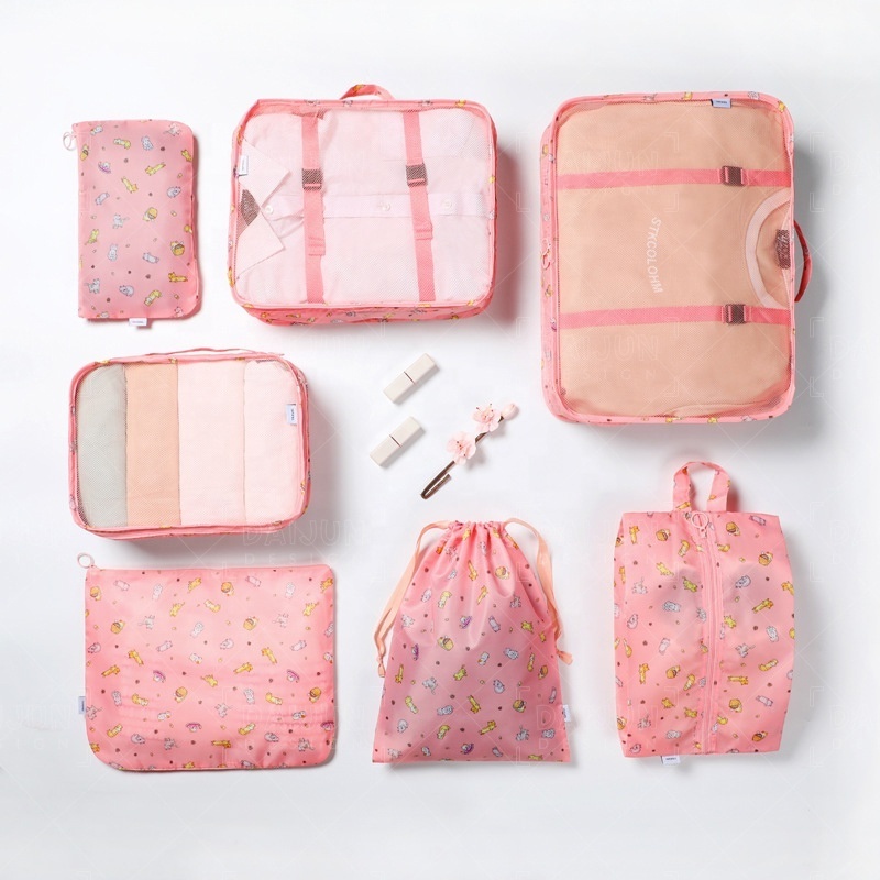 7 Set Packing Cubes Travel Storage Bag 7 Sets Luggage Organizer