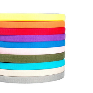 Reusable Colorful Hook And Loop Fastener Hook And Loop Tape Polyester Nylon Self Adhesive Magic Tape For Clothes Handbags