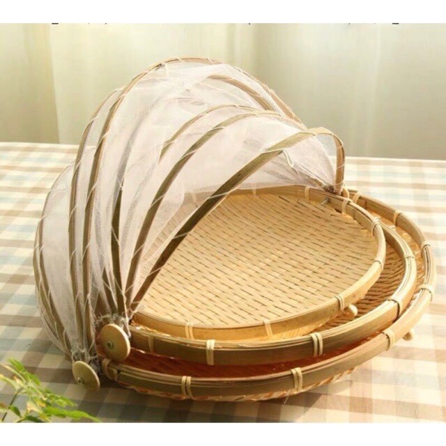 Wholesale Food Cover Net Tent Umbrella Pop up Mesh White Reusable kitchen accessories Stretch The Bamboo Curtain Made In Vietnam