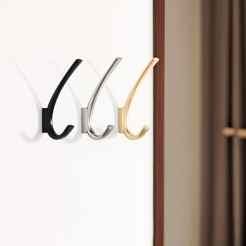 Daili New Simple Moon Wall Hooks Small Zinc Alloy Black Wall Hooks for Decorative Hanging Hooks for Coat Towel