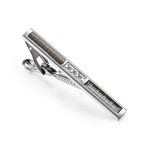 Silvery Tie Clip Tie Bar Men's Jewelry Personalized Tie Pin For Man Stylish Design Elegant Accessory High-Quality Material