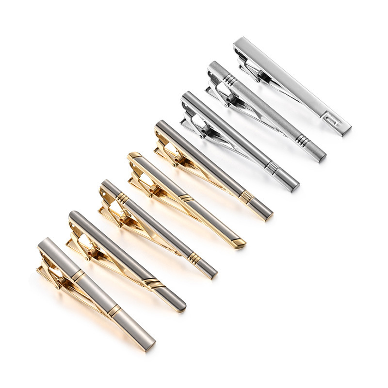 Daili Wholesale High Quality Men Gift 8 PCS Brass Colorful Tie Clips Set for Men's Necktie