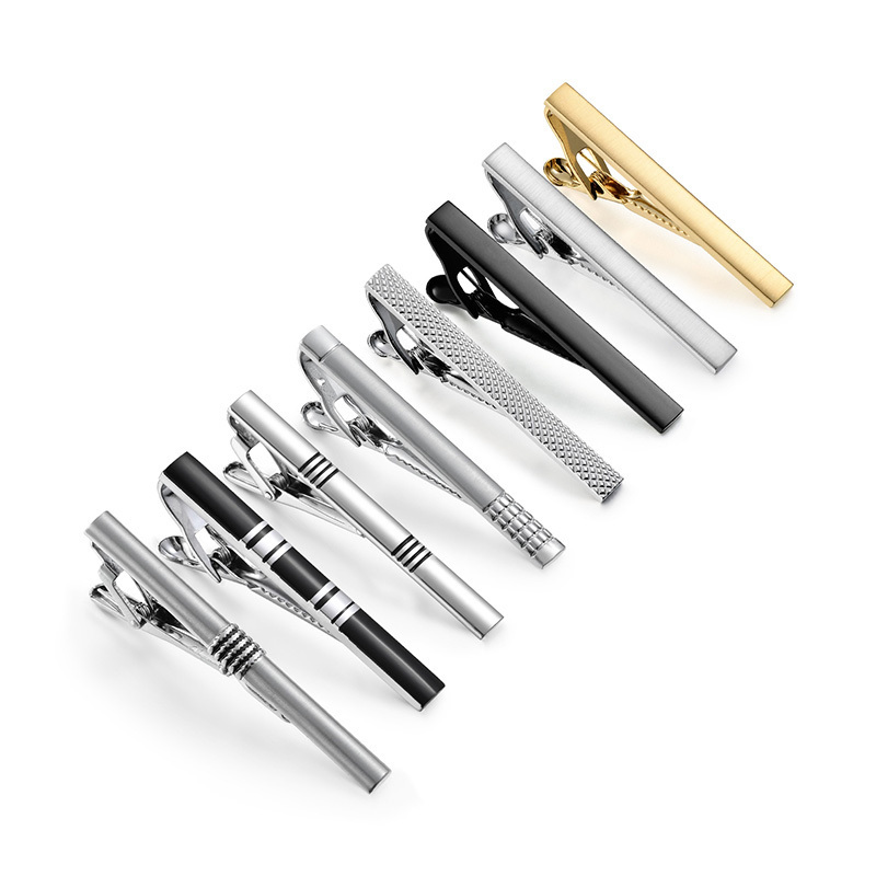 Hot Sale Colorful 8 PCS Tie Pins Set Brass Tie Clips Tie Bars for Men's Necktie