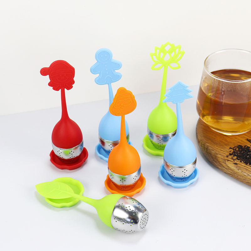 High Quality Creative Silicone Handle Stainless Steel Loose Tea Steeper Tea Infuser for Loose Leaf or Herbal Tea