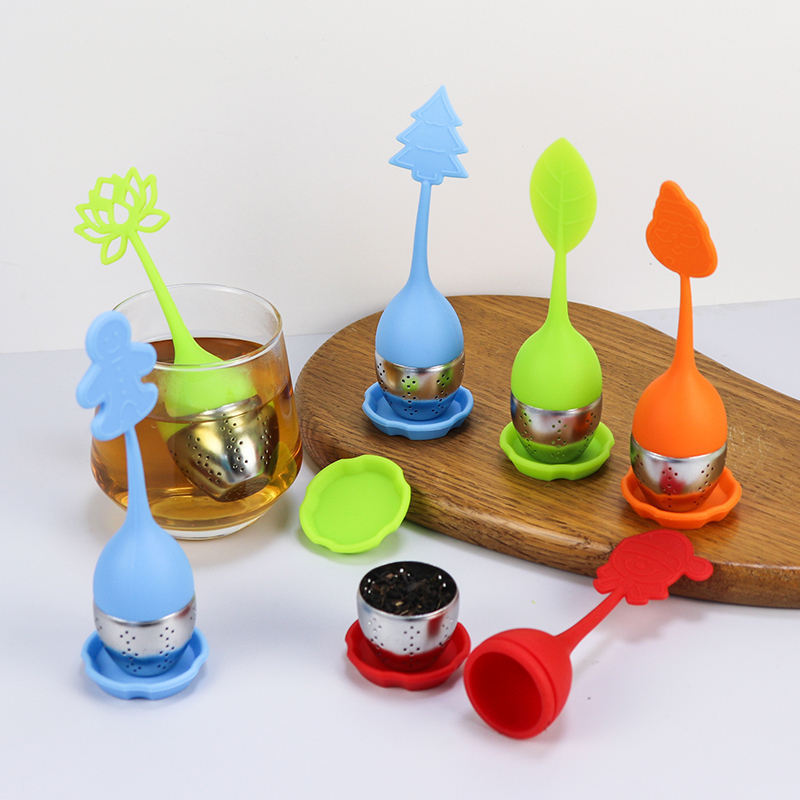 High Quality Creative Silicone Handle Stainless Steel Loose Tea Steeper Tea Infuser for Loose Leaf or Herbal Tea