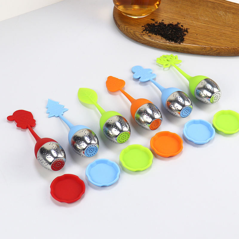 High Quality Creative Silicone Handle Stainless Steel Loose Tea Steeper Tea Infuser for Loose Leaf or Herbal Tea