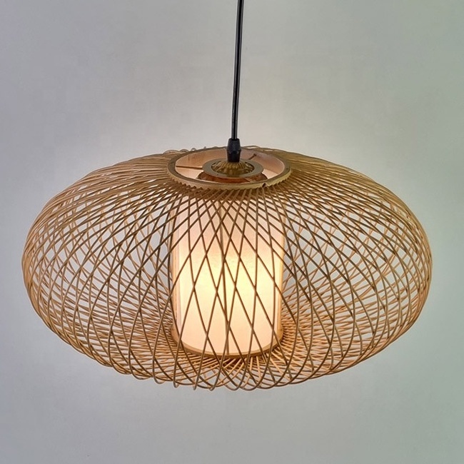 High Quality Ceiling Lamp Bamboo Chandelier Modern Rattan Lantern Handmade Rattan Lampshade Pendant Lamp