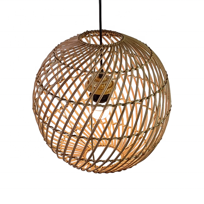 High Quality Vintage Ceiling Lamp Bamboo Chandelier Modern Rattan Lantern Handmade Rattan Lampshade Pendant Lamp