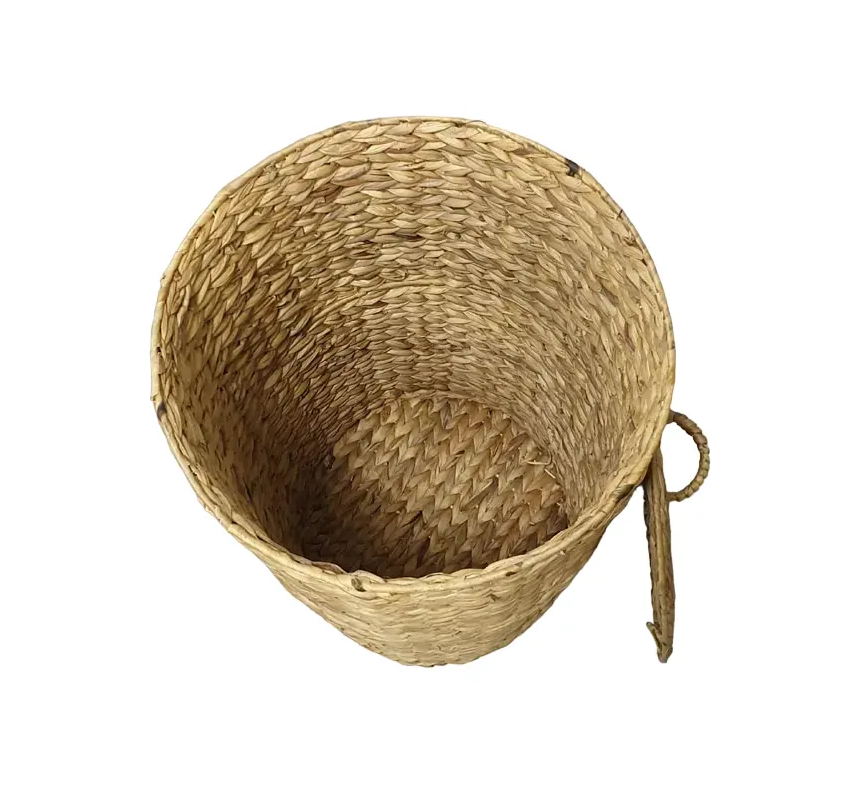 Hot Sale wicker for gifts laundry folding jute woven storage vietnam home derco water hyacinth laundry basket with lid