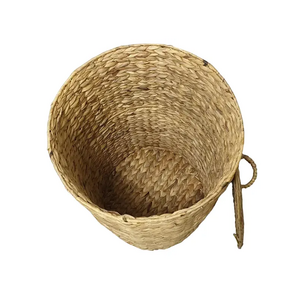 Hot Sale wicker for gifts laundry folding jute woven storage vietnam home derco water hyacinth laundry basket with lid