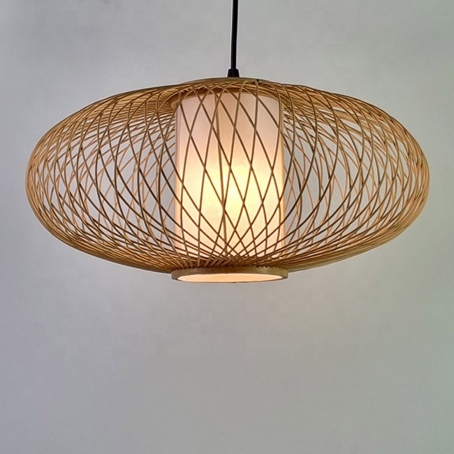 High Quality Ceiling Lamp Bamboo Chandelier Modern Rattan Lantern Handmade Rattan Lampshade Pendant Lamp