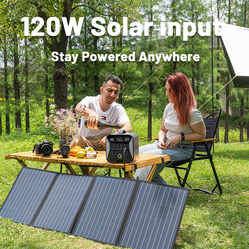 Solar Energy Generator Portable Power Station Hand Crank Power,500W Power Station Supply For Outdoor Camping