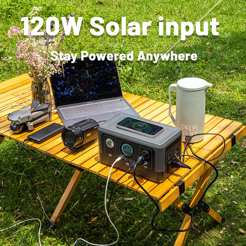 Factory outdoor mini portable solar generator 300W LiFePO4 Battery camping portable power station